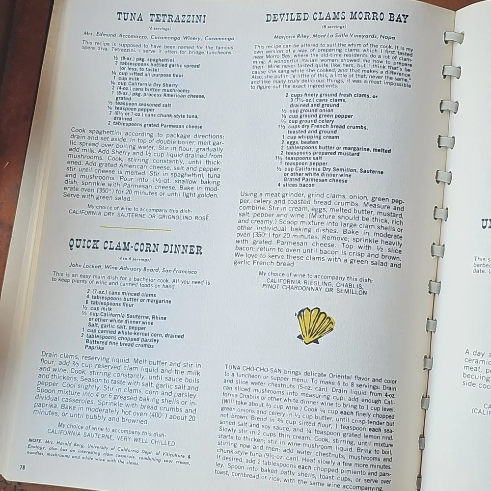 1963 Favorite Recipes of California Winemakers
